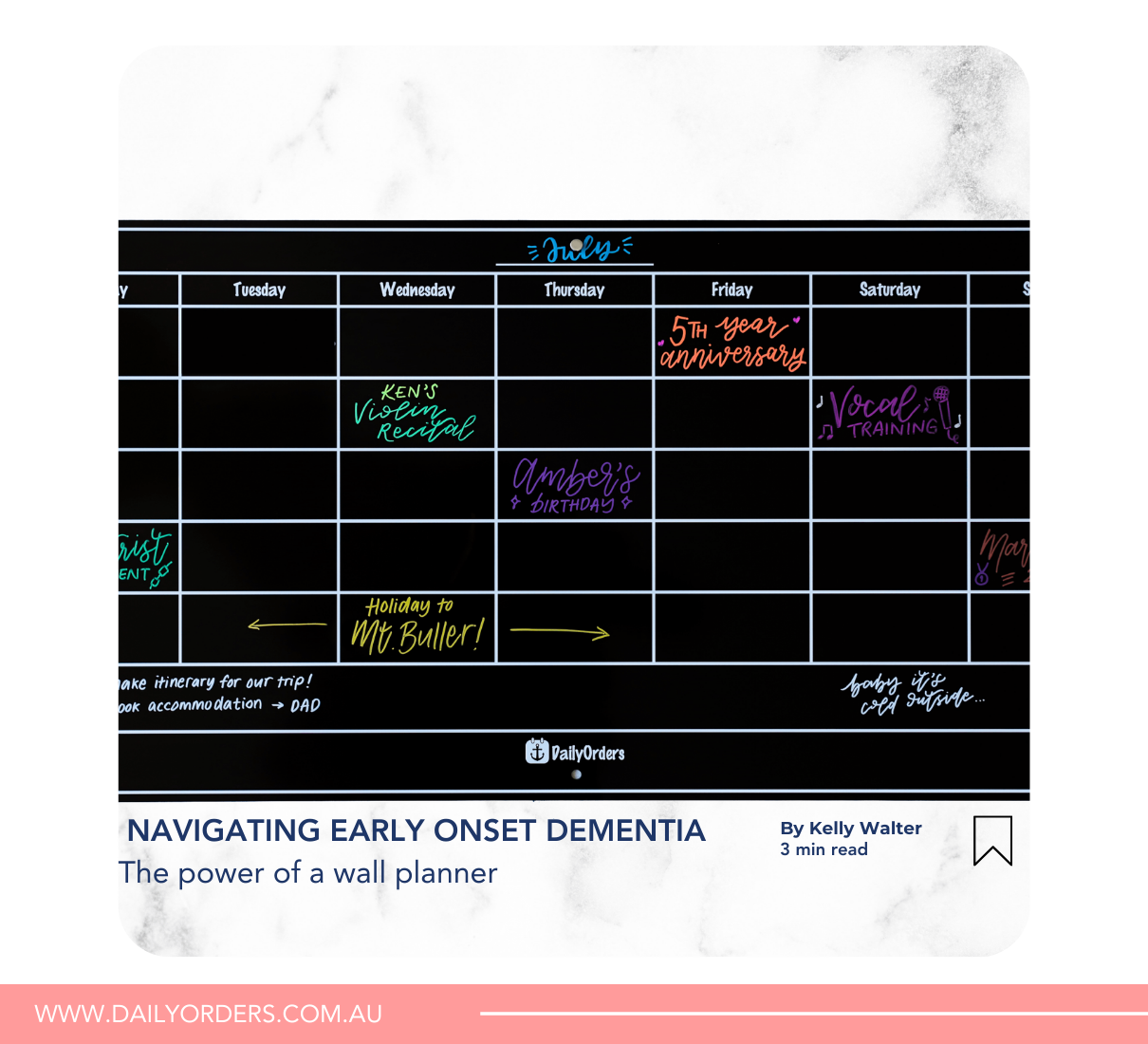 Navigating Early-Onset Dementia Together: The Power of a Wall Planner