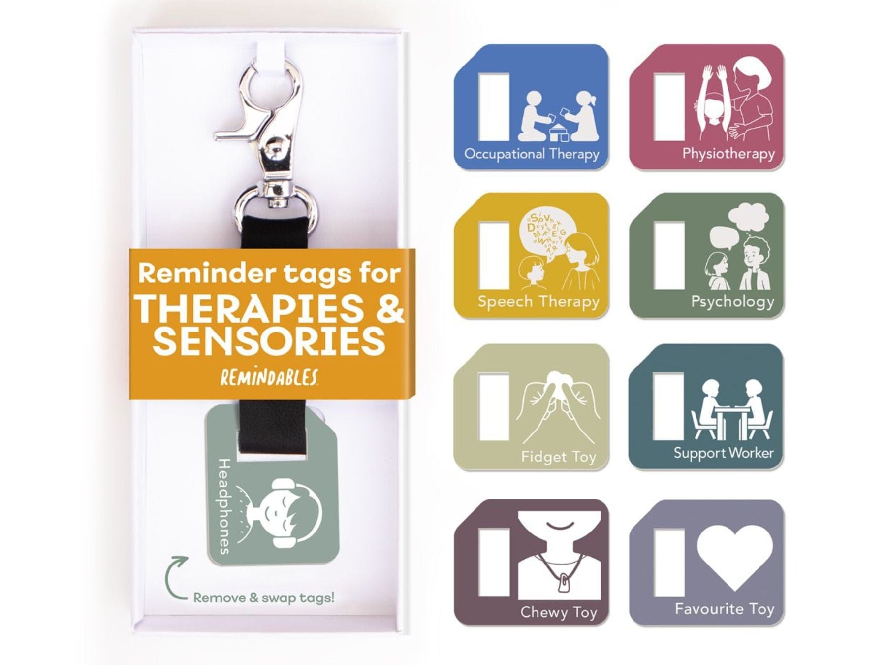 Remindables Accessories Remindables Bag Tags - Therapies Set (9 Tags)