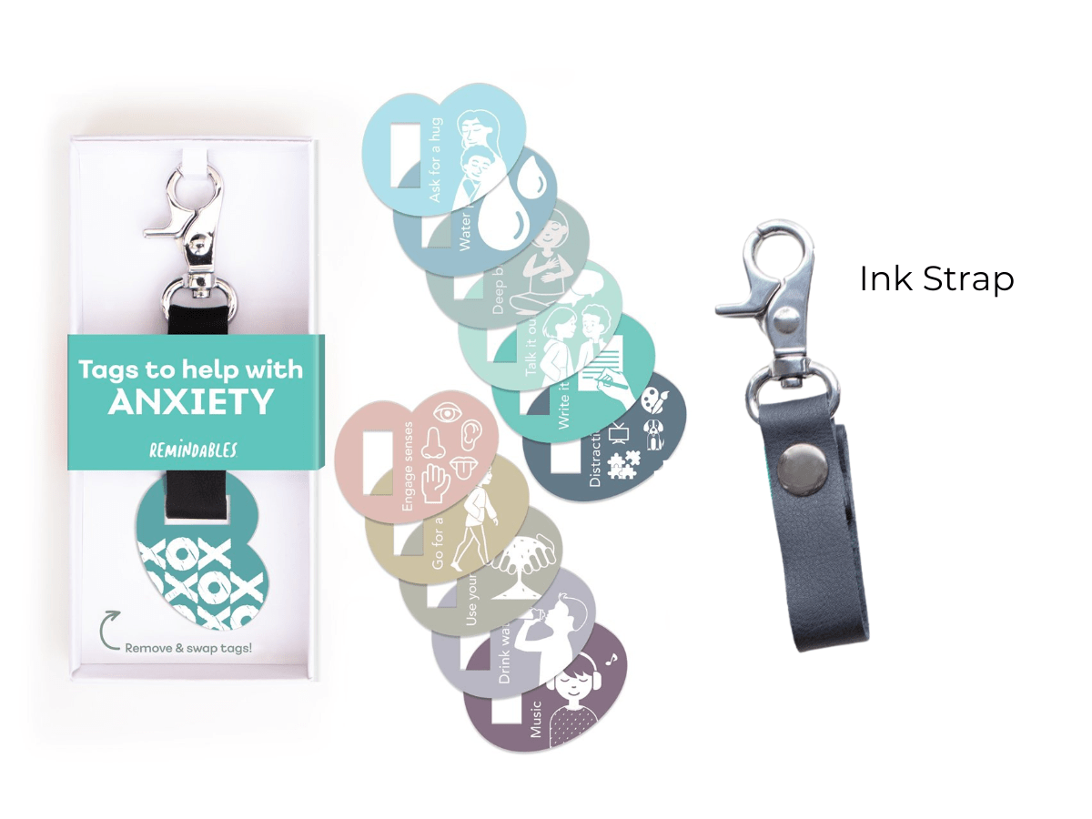 Daily Orders Accessories Anxiety Set with Ink Strap Remindables Bag Tags - Anxiety Set (12 Tags)
