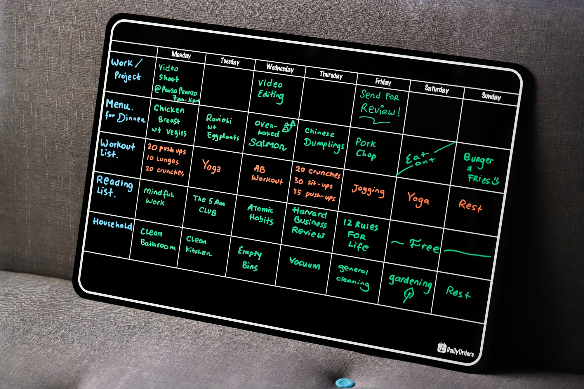Transform Your Daily Routine | Personalised Weekly Wall Planner