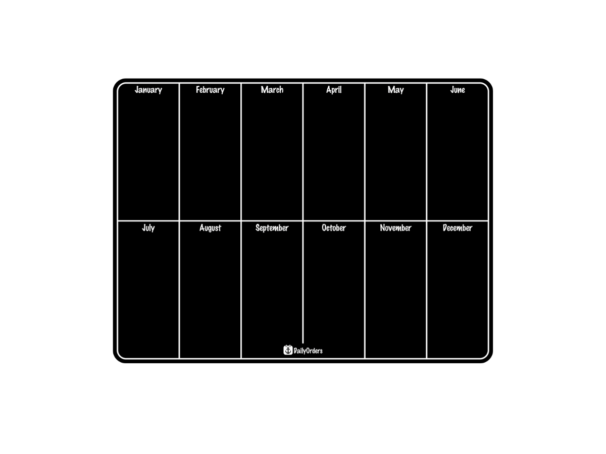Daily Orders Annual Planner Black Annual Overview - Medium
