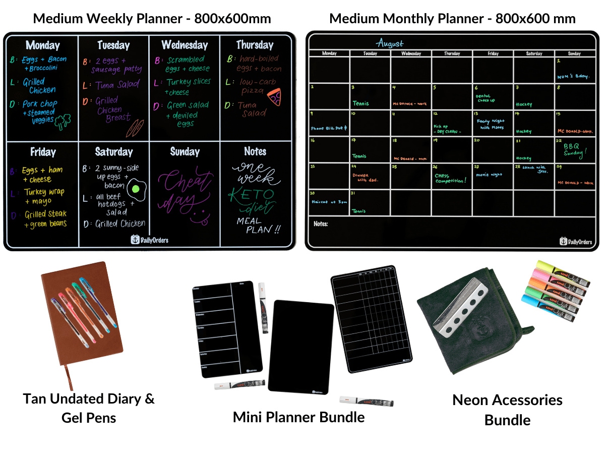 Daily Orders Bundle Medium with Tan Diary Mega Planning Bundle - New Sizes Available!!