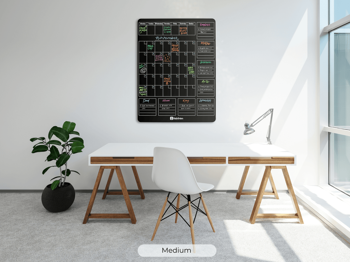 Daily Orders Black / Medium - 800x600mm / Portrait Command Centre Wall Planner