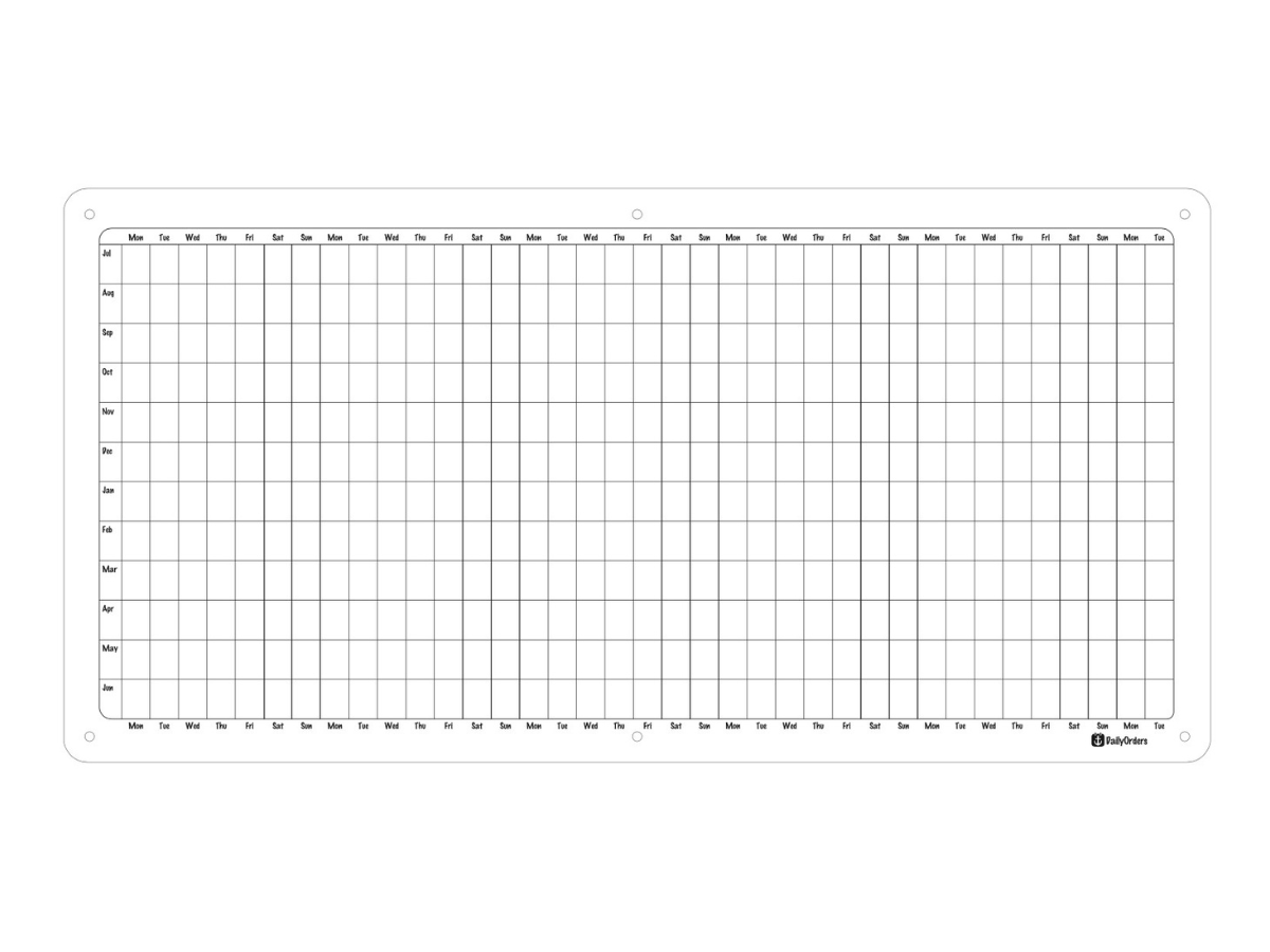 Daily Orders Financial Year Planner Financial Year White Planner Only Financial Year Wall Planner - Large