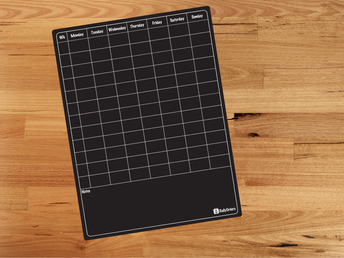 Daily Orders Monthly Planner Black NEW! Term Planner - Large