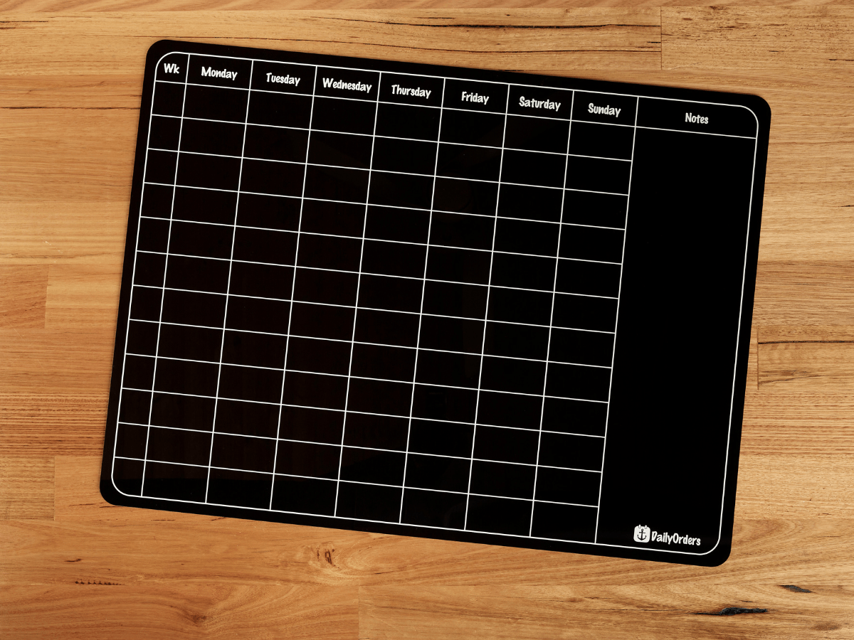 Daily Orders Monthly Planner Black / Large Term Planners