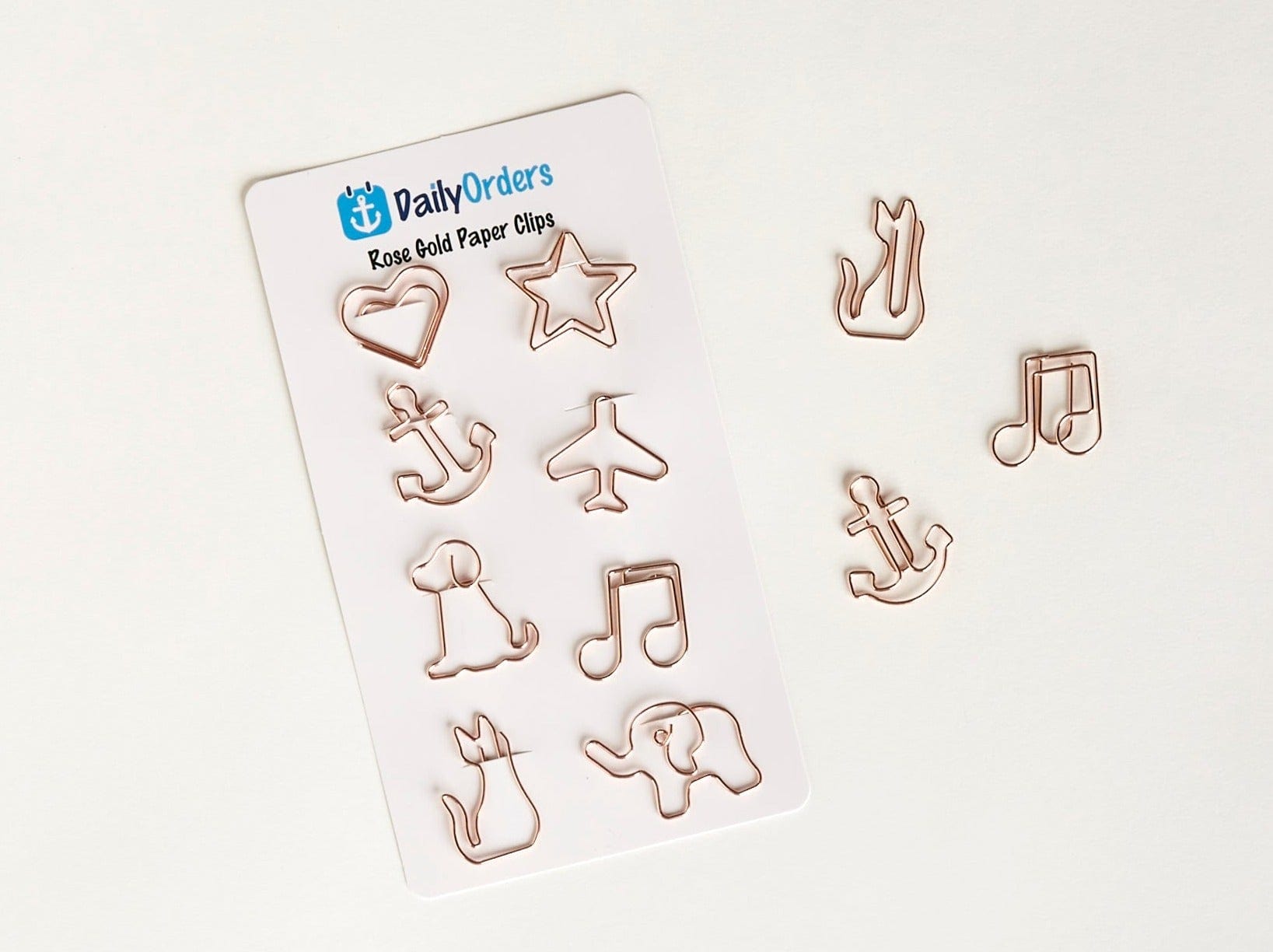 Daily Orders Paper Clips Rose Gold Paper Clips - Set of 8