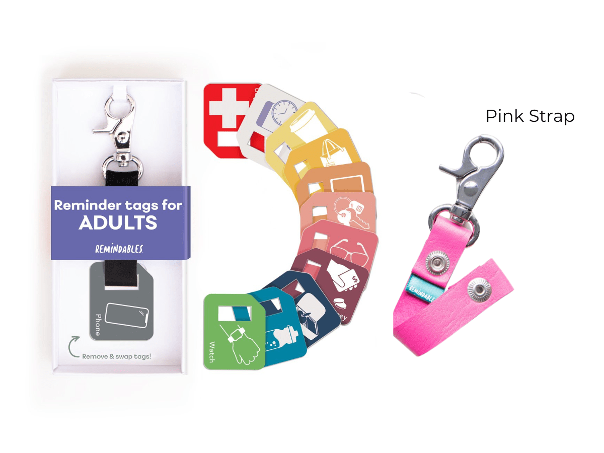 Daily Orders Accessories Pink Remindables Bag Tags - Adults Set (12 Tags)