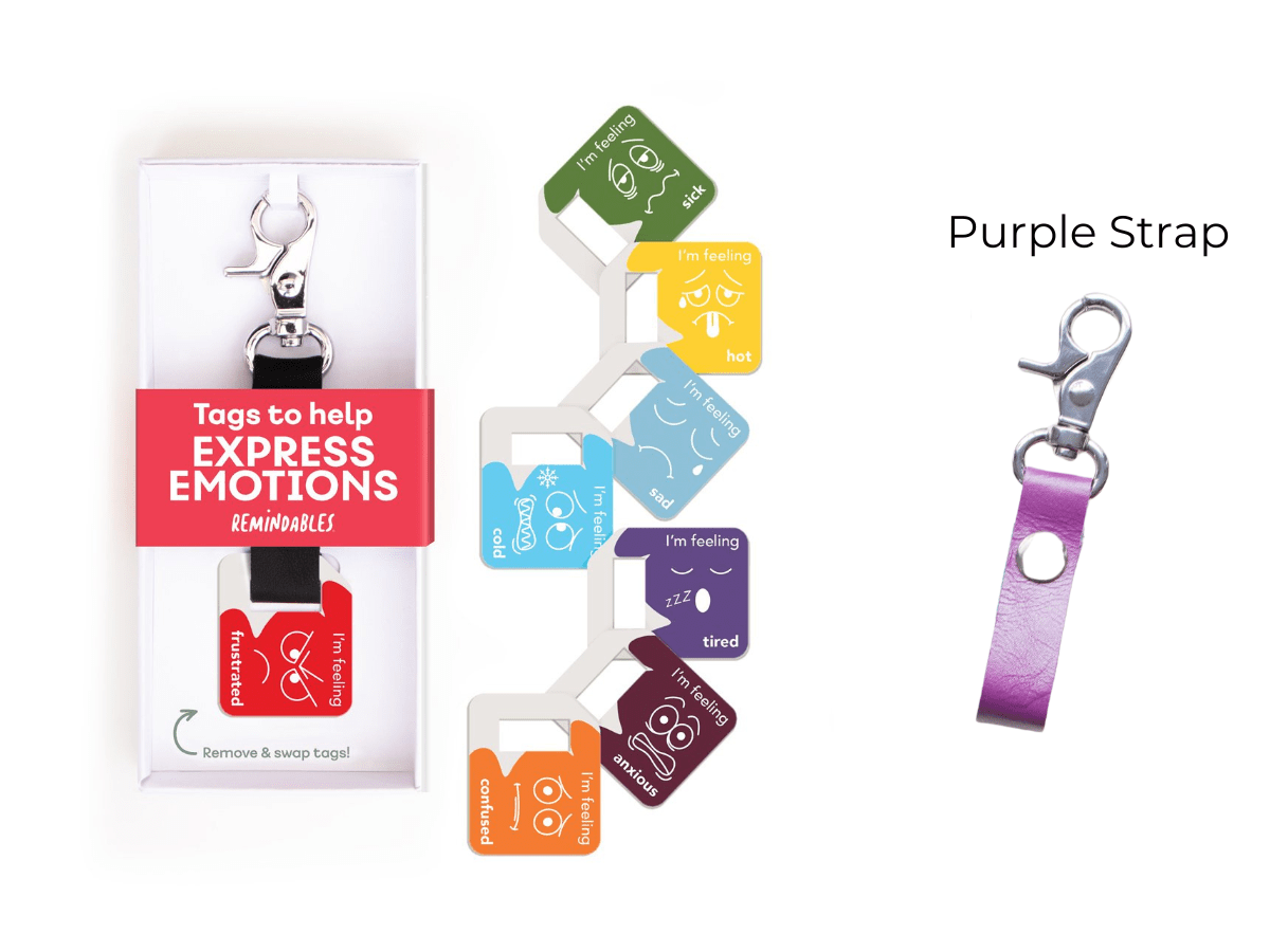 Daily Orders Accessories Emotions Set with Purple Strap Remindables Bag Tags - Emotions Set (8 Tags)