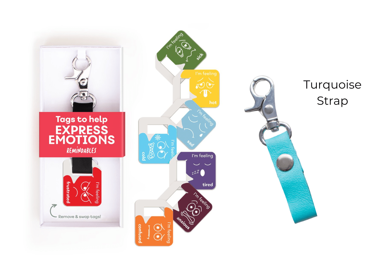 Daily Orders Accessories Emotions Set with Turquoise Strap Remindables Bag Tags - Emotions Set (8 Tags)