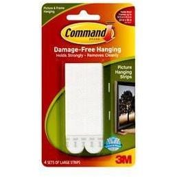Large 3m Command Picture Hanging Strips - 4 sets